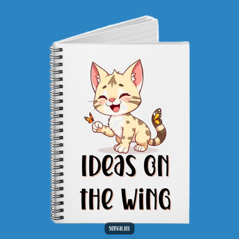 Funny Serval Pounce Notebook: Capture Your Playful Thoughts