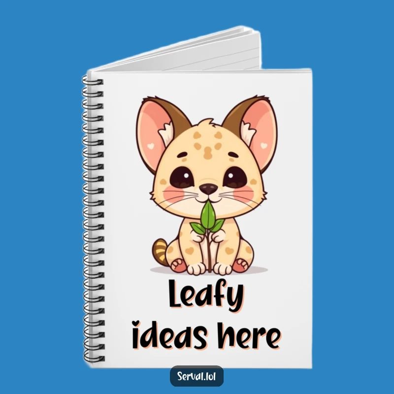 Funny Kawaii Serval Leaf Balance Notebook - Jot Down Cute Ideas