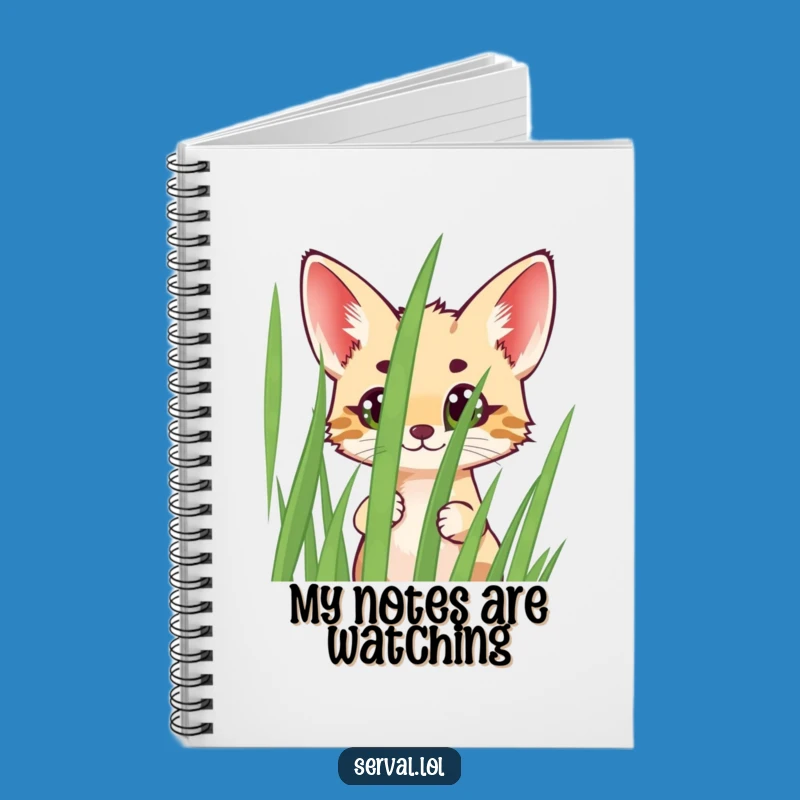 Funny Serval Peeking Notebook: Journal Wild Cat Ideas, Perfect Funny Gift