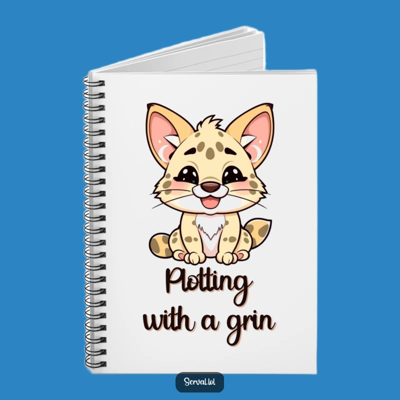 Funny Kawaii Serval Notebook: Jot Down Ideas with a Grinning Pal