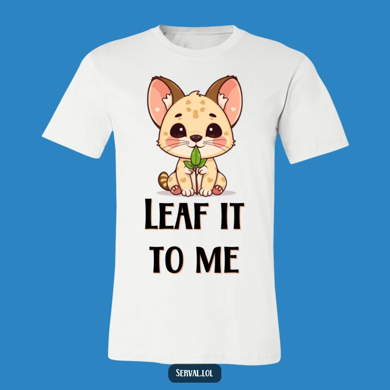 Funny Kawaii Serval Leaf Balance T-Shirt - Cute Animal Tee