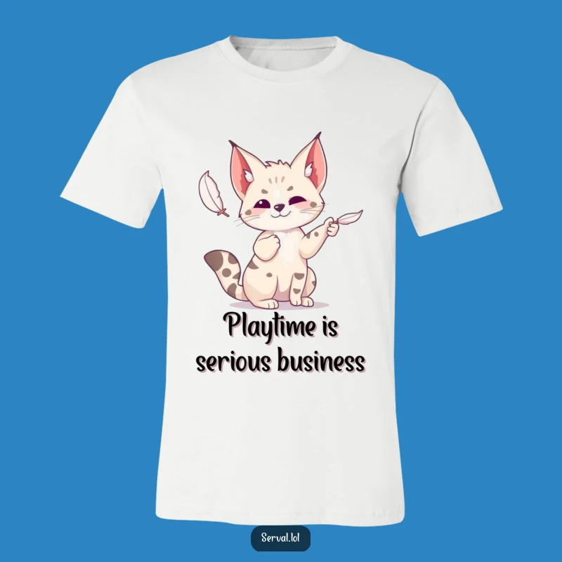 Funny Serval Feather Play T-Shirt: A Hilarious Gift for Joyful Souls