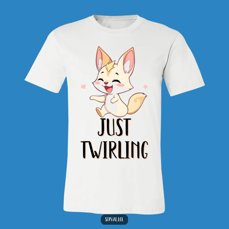 Funny Serval T-Shirt - Joyful Twirling Design, Unique Humorous Present