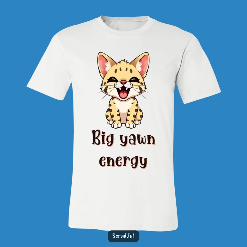 Funny Serval Yawn T-Shirt: Cute Tiny Teeth Cat Tee, Perfect Funny Gift for Him/Her