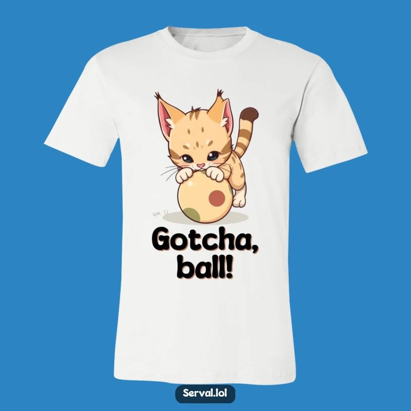 Funny Serval Pounce T-Shirt: Dynamic Cat Action Tee, Great Funny Gift for Him/Her