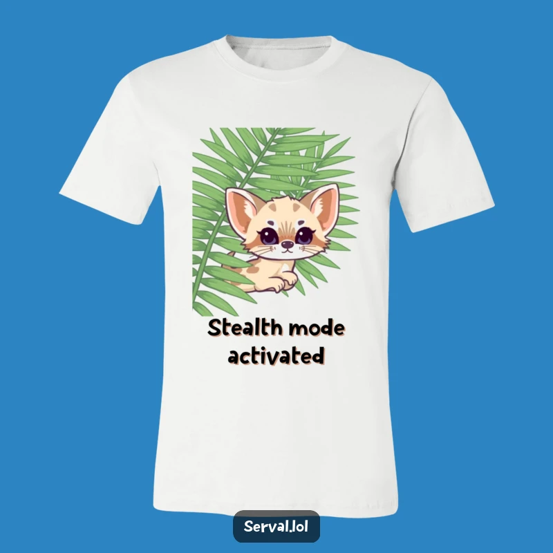 Funny Kawaii Serval Fern Peek T-Shirt: Express Your Wild Side with This Hilarious Tee