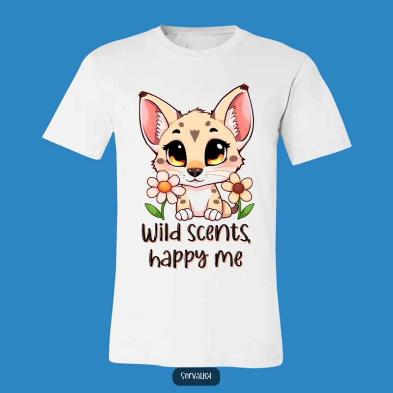 Funny Serval Flower Sniff T-Shirt: Express Your Curious Nature with Style