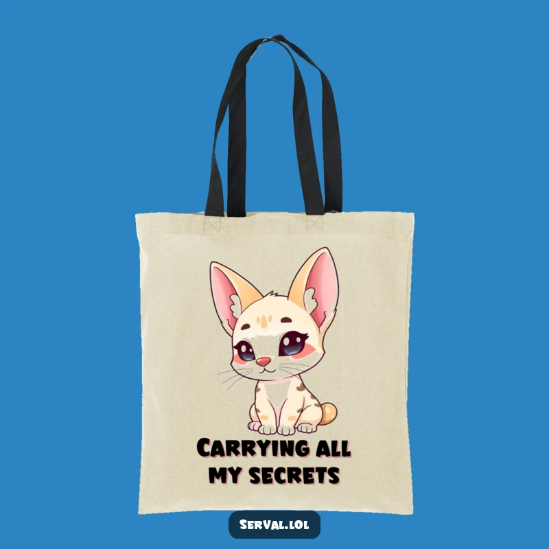 Funny Serval Ears Tote Bag: Carry Curiosity with a Big-Eared Cat, Great Funny Gift
