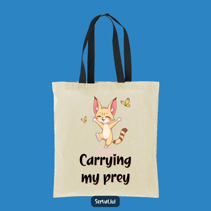 Funny Serval Butterfly Tote Bag: Carry Your Essentials with Kawaii Cuteness
