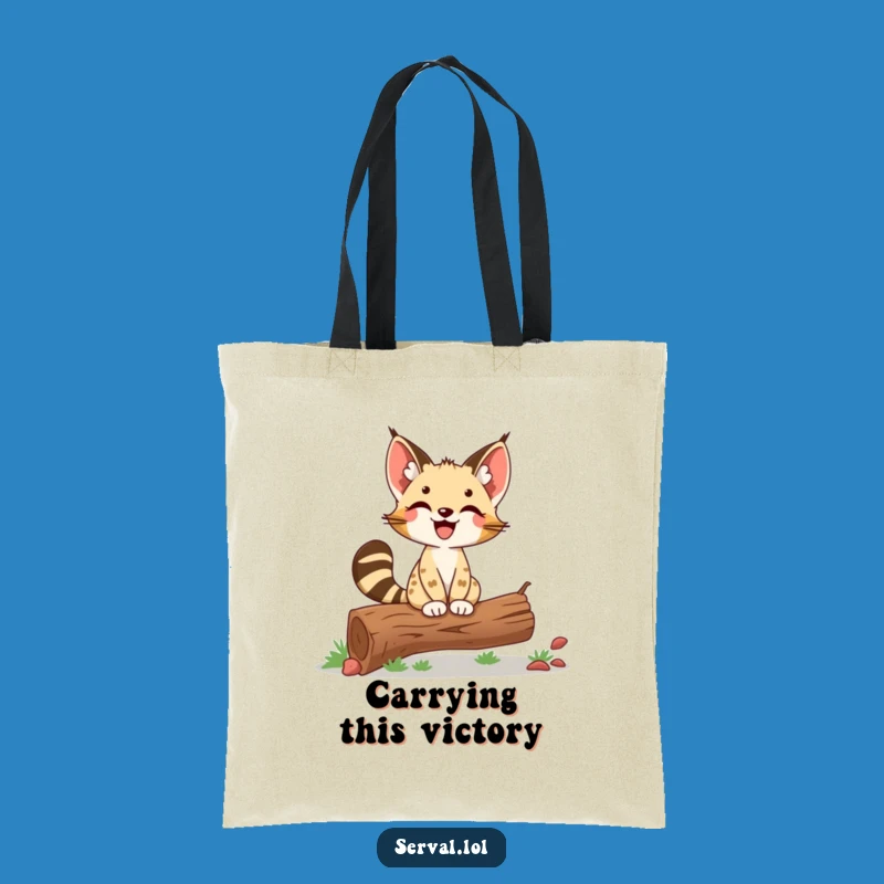 Funny Serval Balancing Tote Bag: Carry Your Pride with Flair