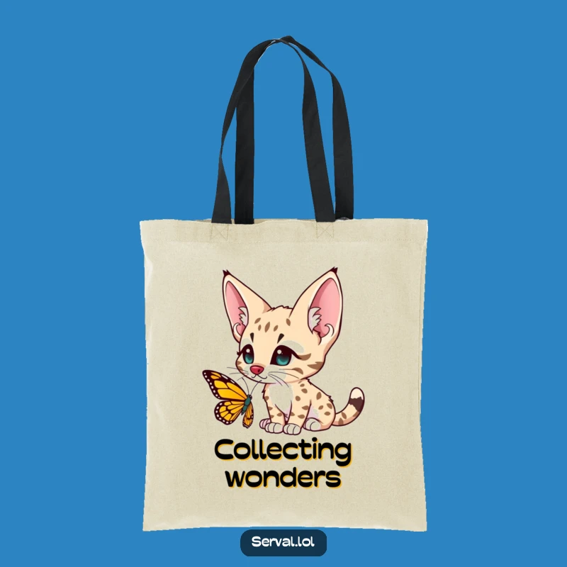 Funny Serval Butterfly Curiosity Tote Bag - Carry Your Sense of Wonder