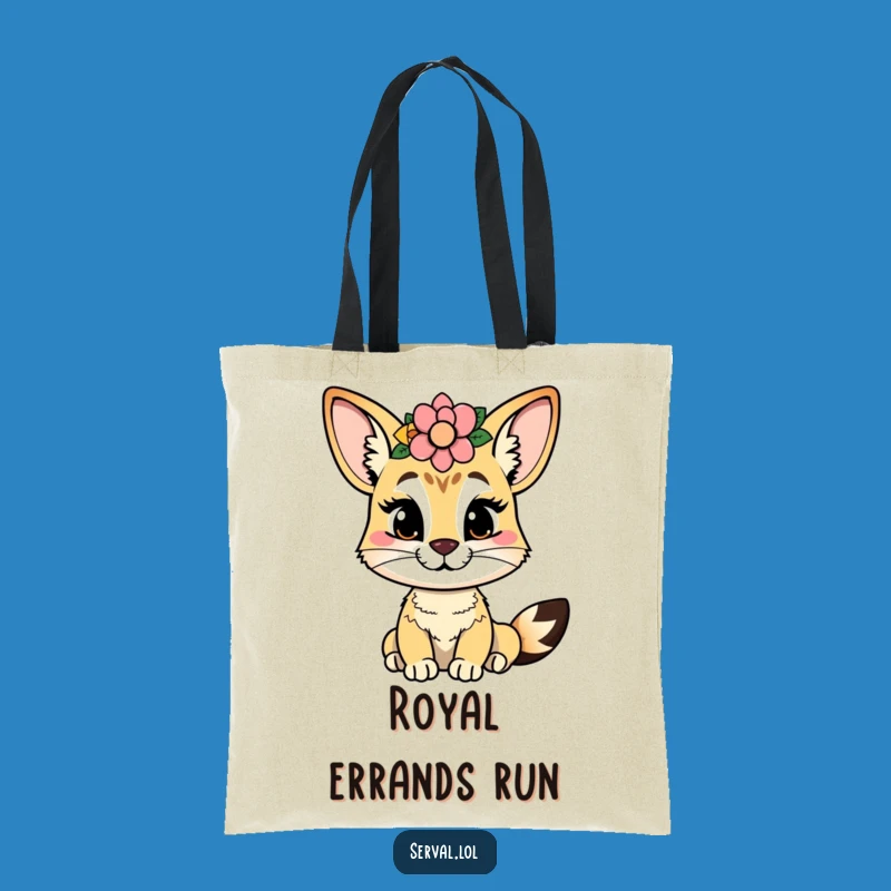 Funny Serval Flower Crown Tote Bag: Carry Your Cheeky Charm Everywhere