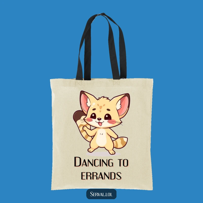 Funny Serval Tote Bag: Nimble Dance, Perfect Humorous Carry-All Gift