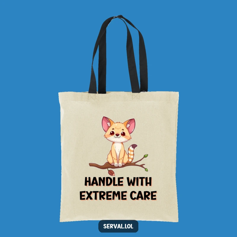 Funny Serval Balance Tote Bag: Stylish & Hilarious Gift for Shoppers