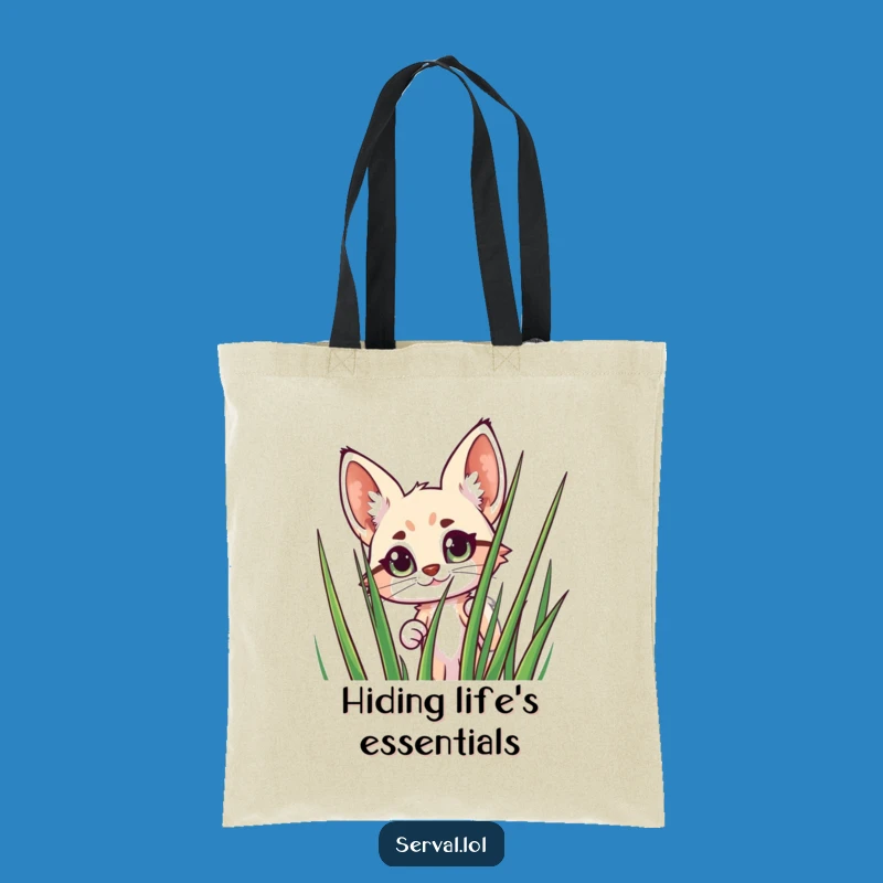 Funny Serval Peeking Tote Bag: Carry Your Essentials with Wild Charm
