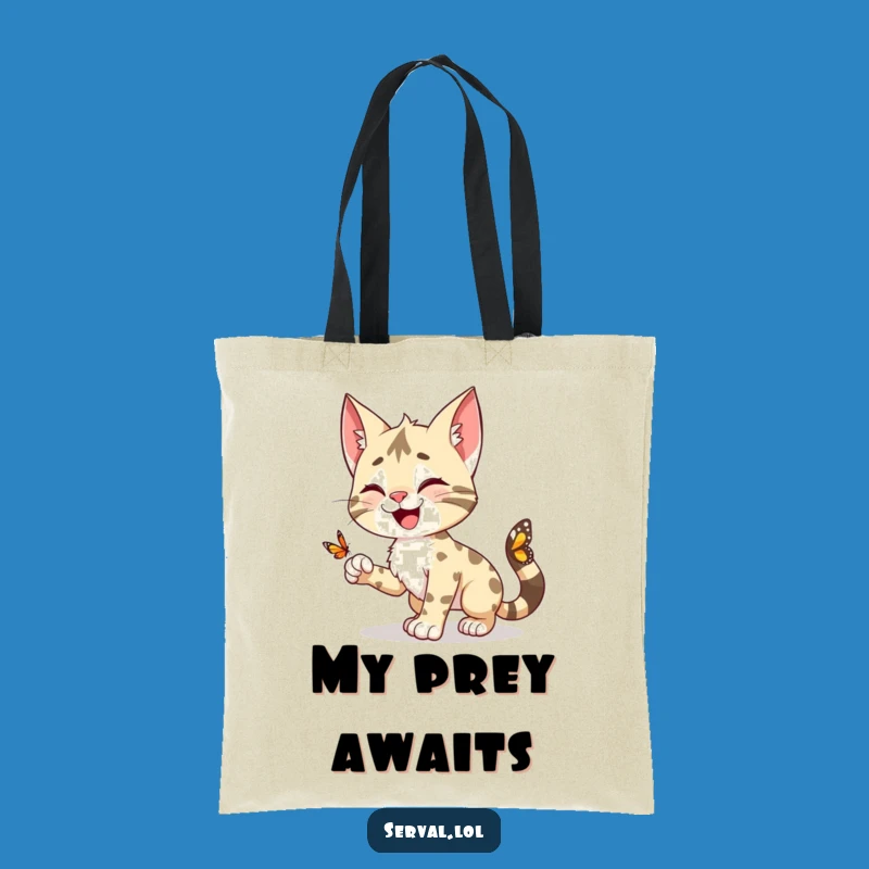 Funny Serval Pounce Tote Bag: Carry Your Playful Spirit